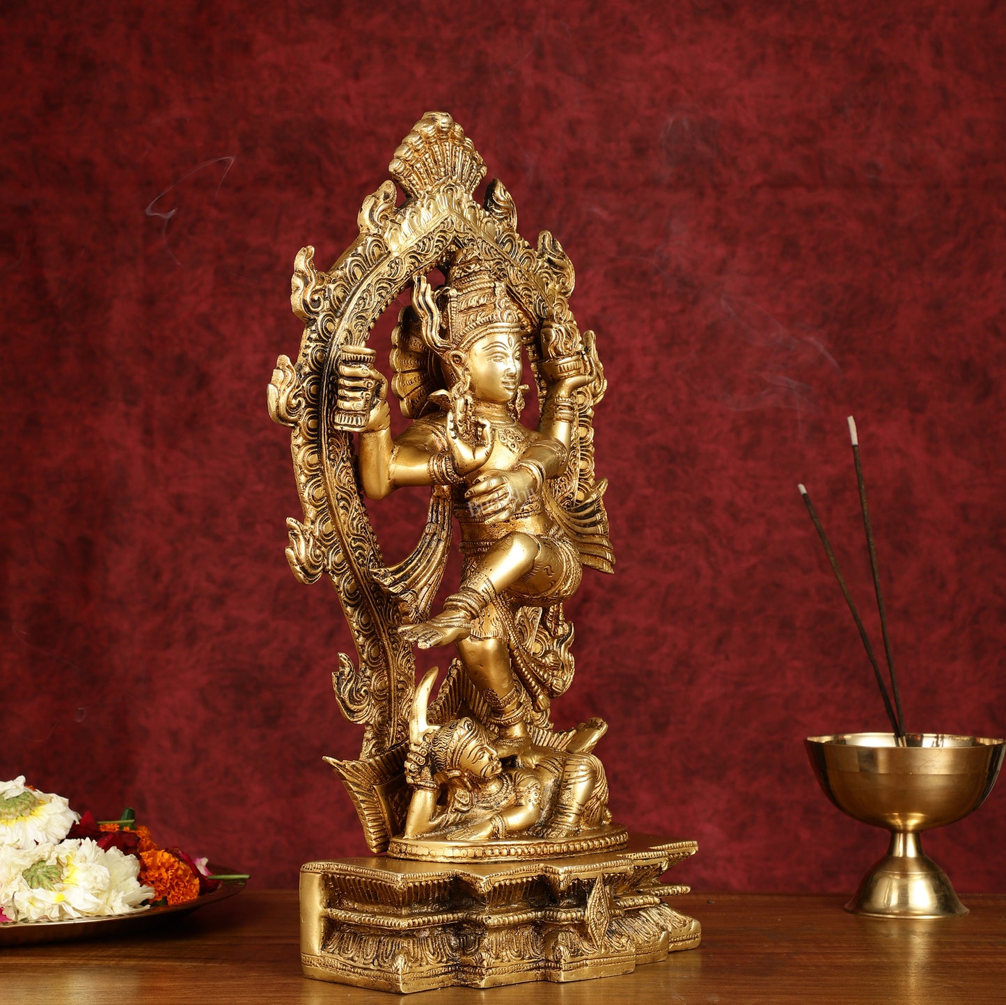 Exquisite 16-Inch Pure Brass Nataraja Statue - Handcrafted Sculpture