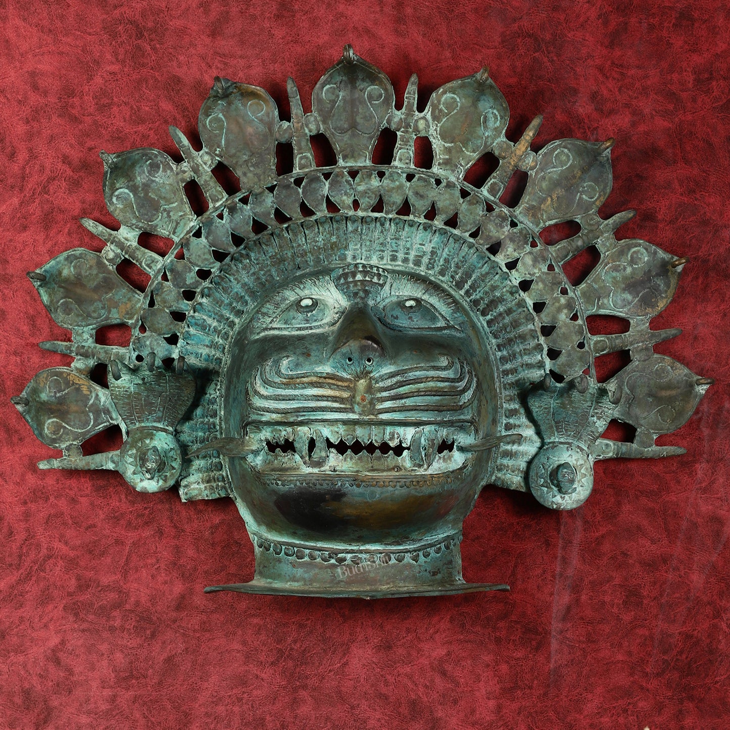 Vintage Bhuta Mask Wall Hanging - Bronze Lost Wax - 21"