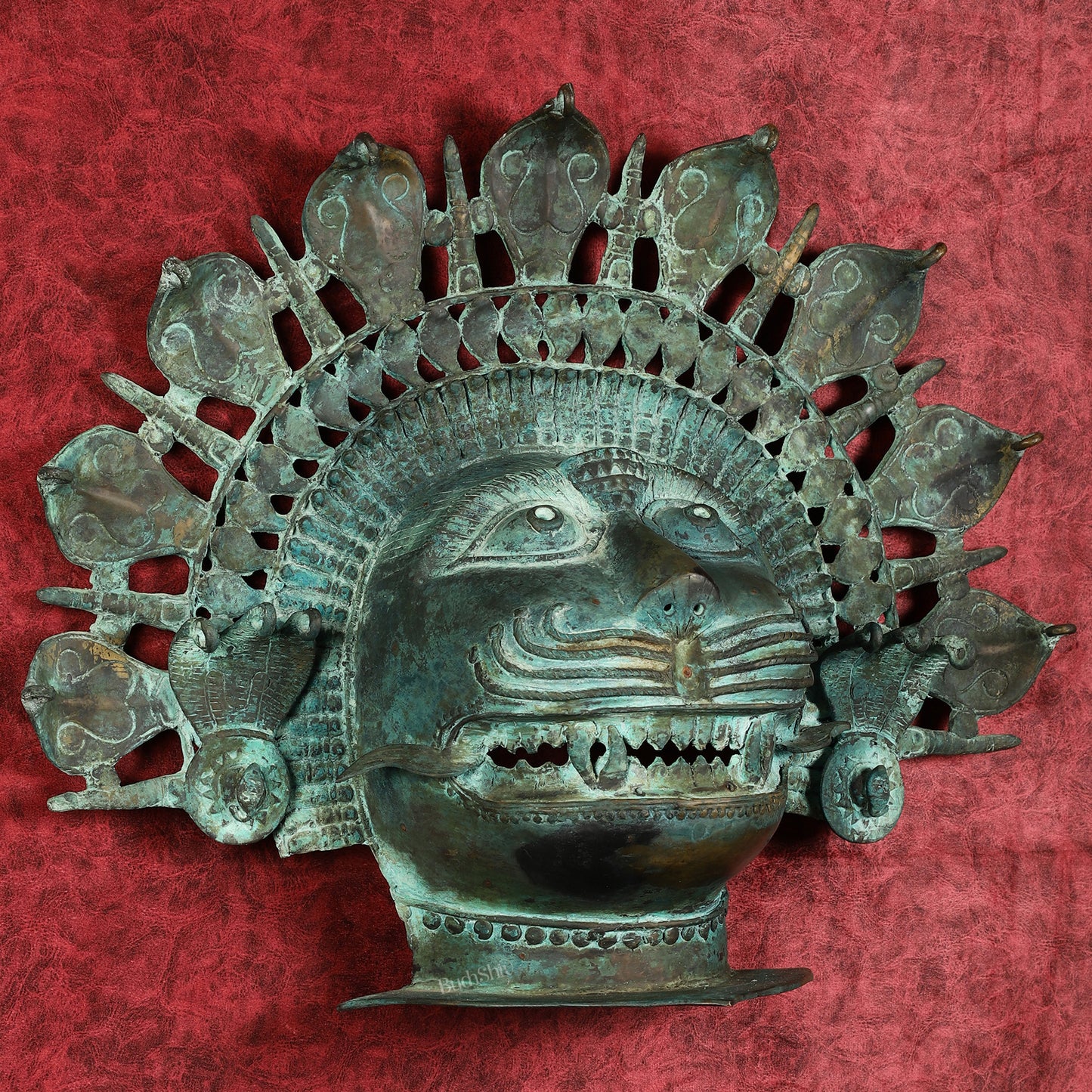 Vintage Bhuta Mask Wall Hanging - Bronze Lost Wax - 21"