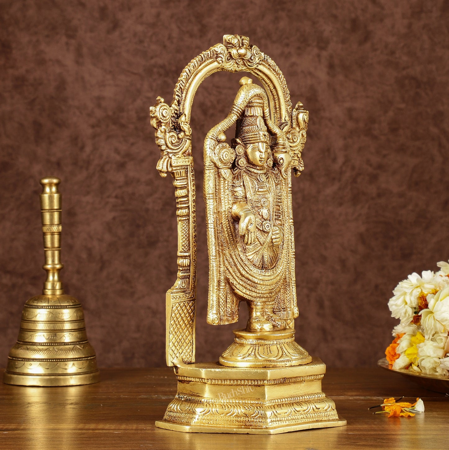 Pure Brass Lord Tirupati Balaji Statue | Height: 12 inch
