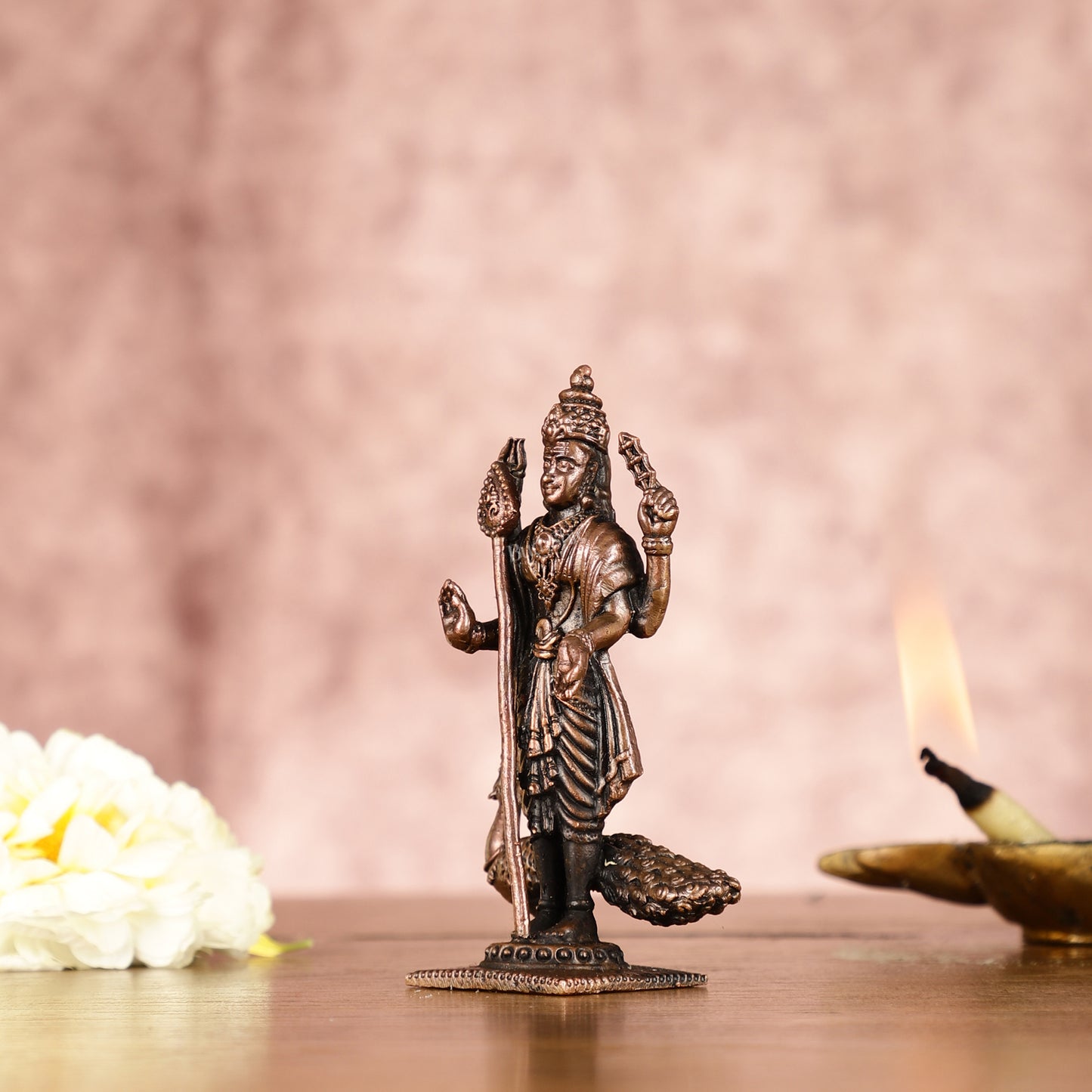 Divine Pure Copper Kartikeya Murugan Swamy Idol - 3"