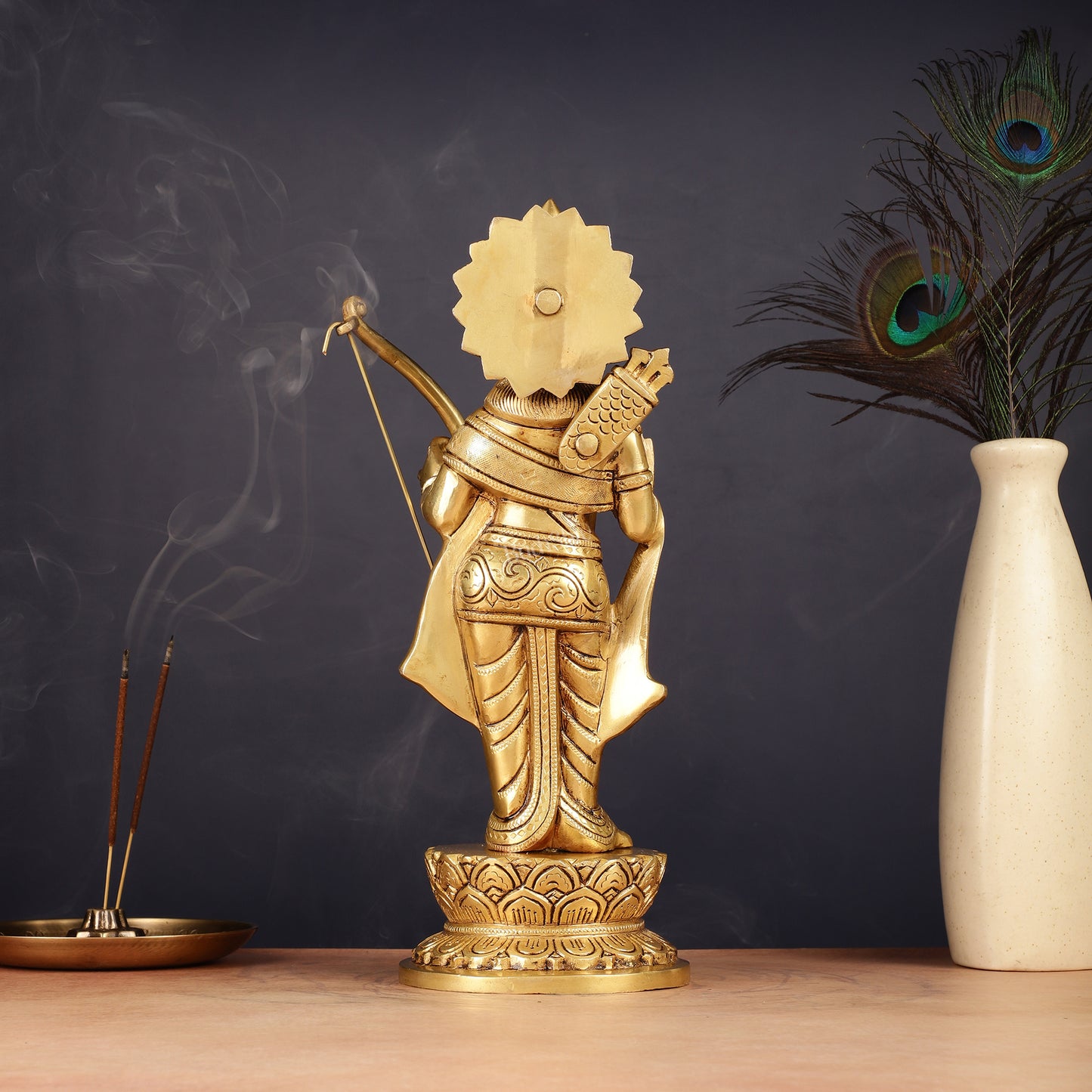 Pure Brass Lord Shri Ram Statue | Aashirwad Mudra | 12"