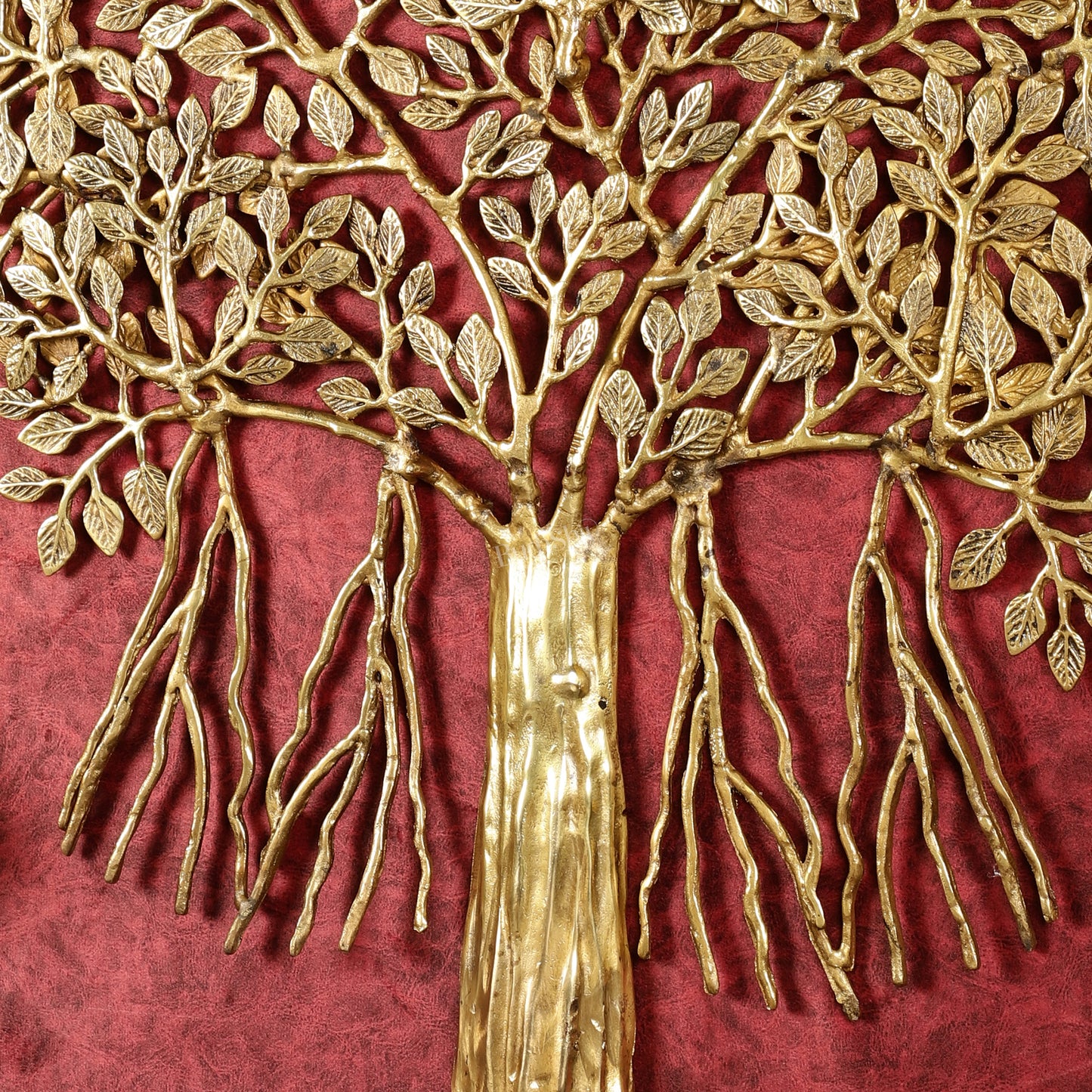 Pure Brass Superfine Wall Hanging Kalpavriksha Bodhi Tree with Hanging Roots 24"
