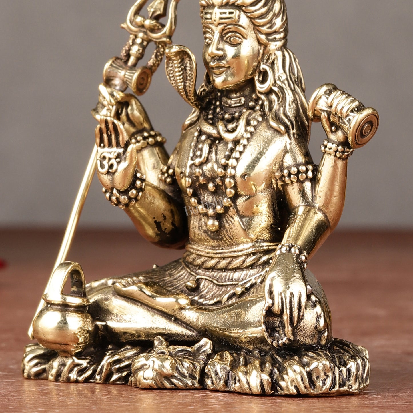 Brass Superfine Intricately Crafted Lord Shiva Idol - 3.5"