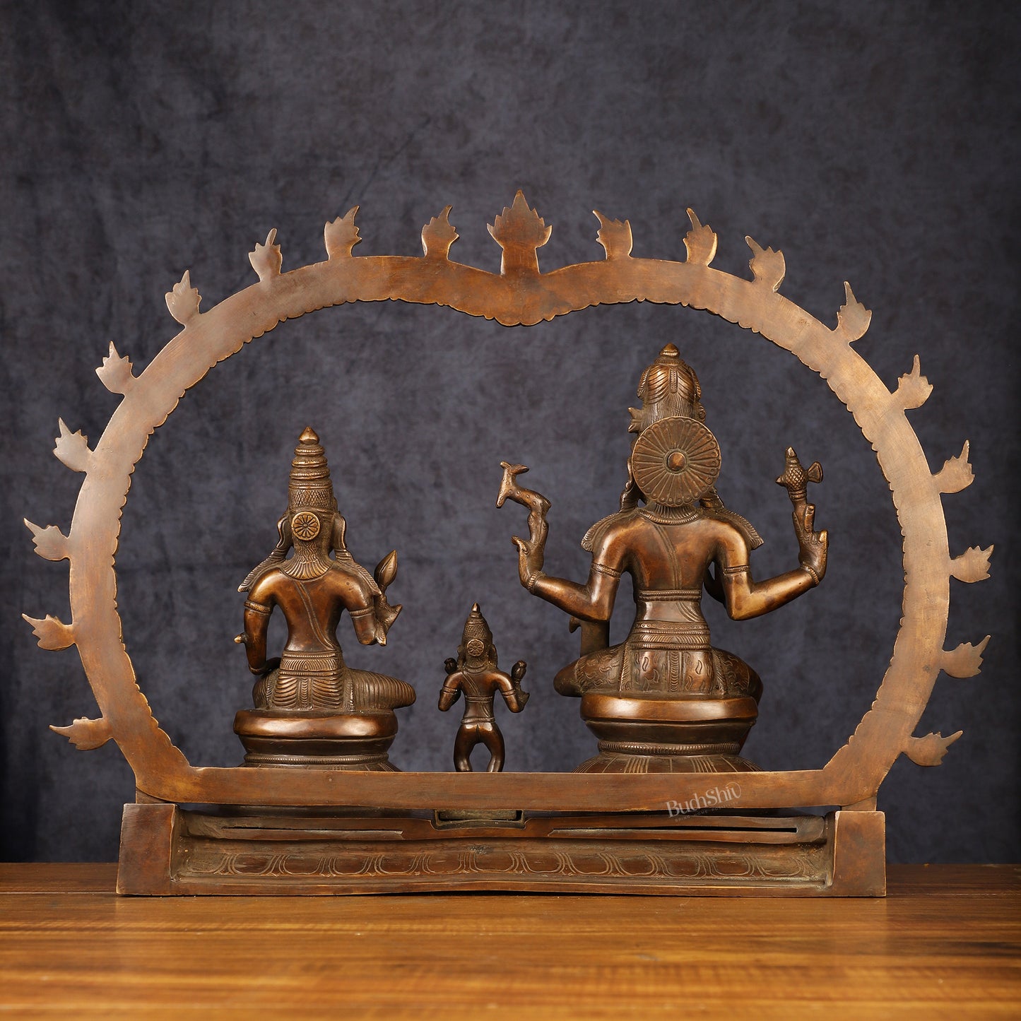 Brass Somaskandar Statue | Lord Shiva, Devi Parvati with Kartikeya 22"