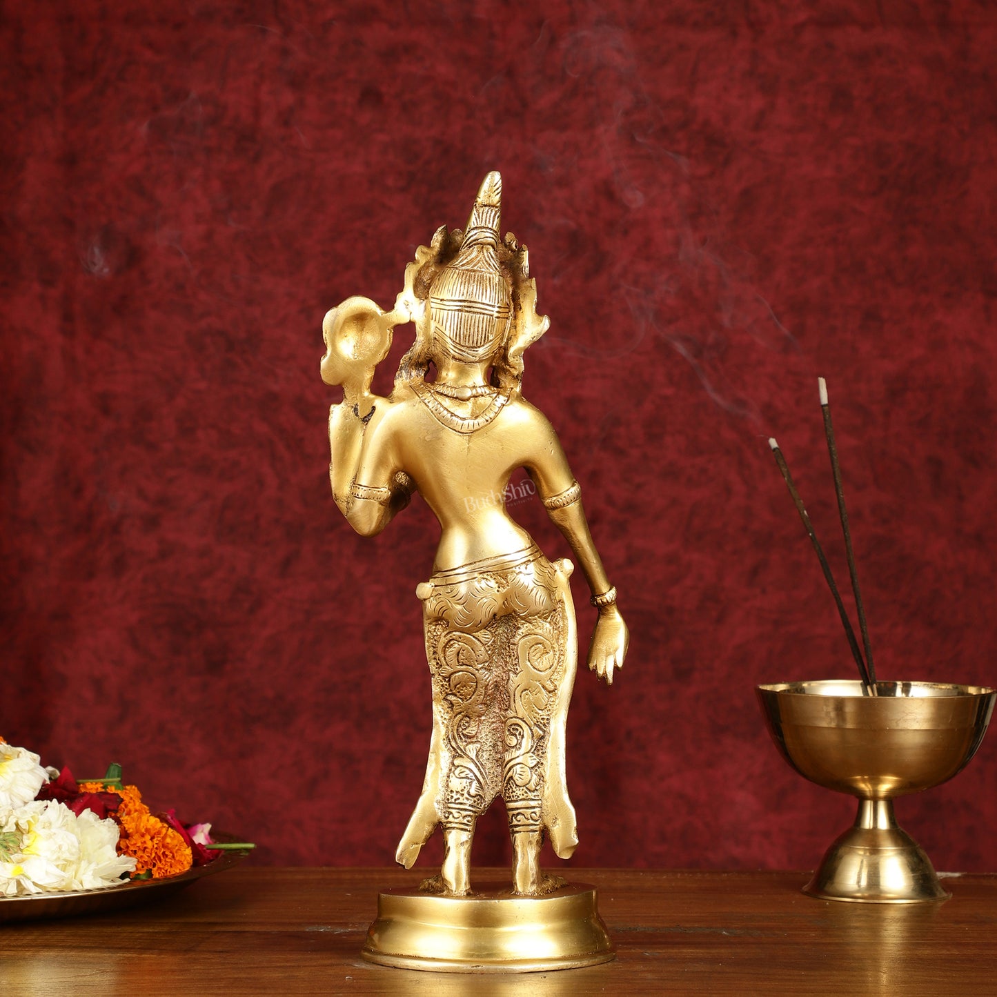 Graceful Brass Standing Tara Devi Idol 12 inch