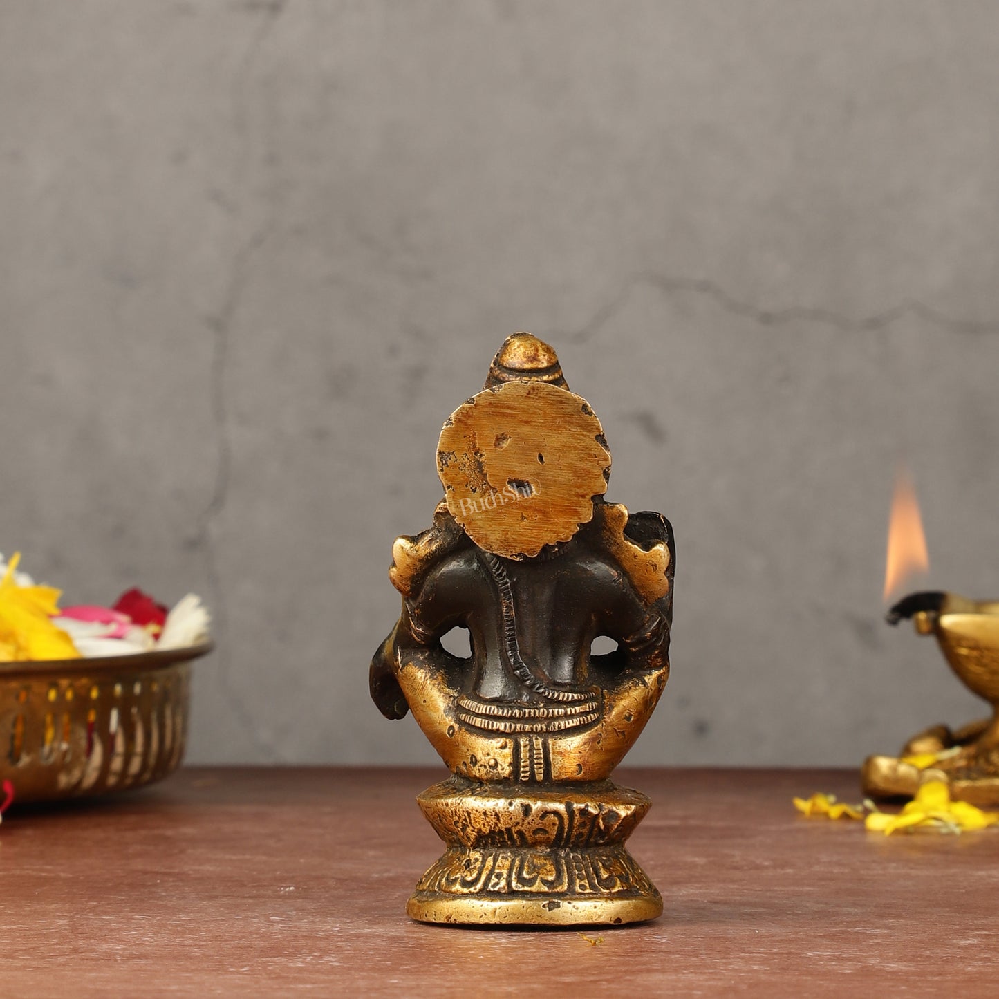 Pure brass small Ayyappa swamy idol black 4 inch