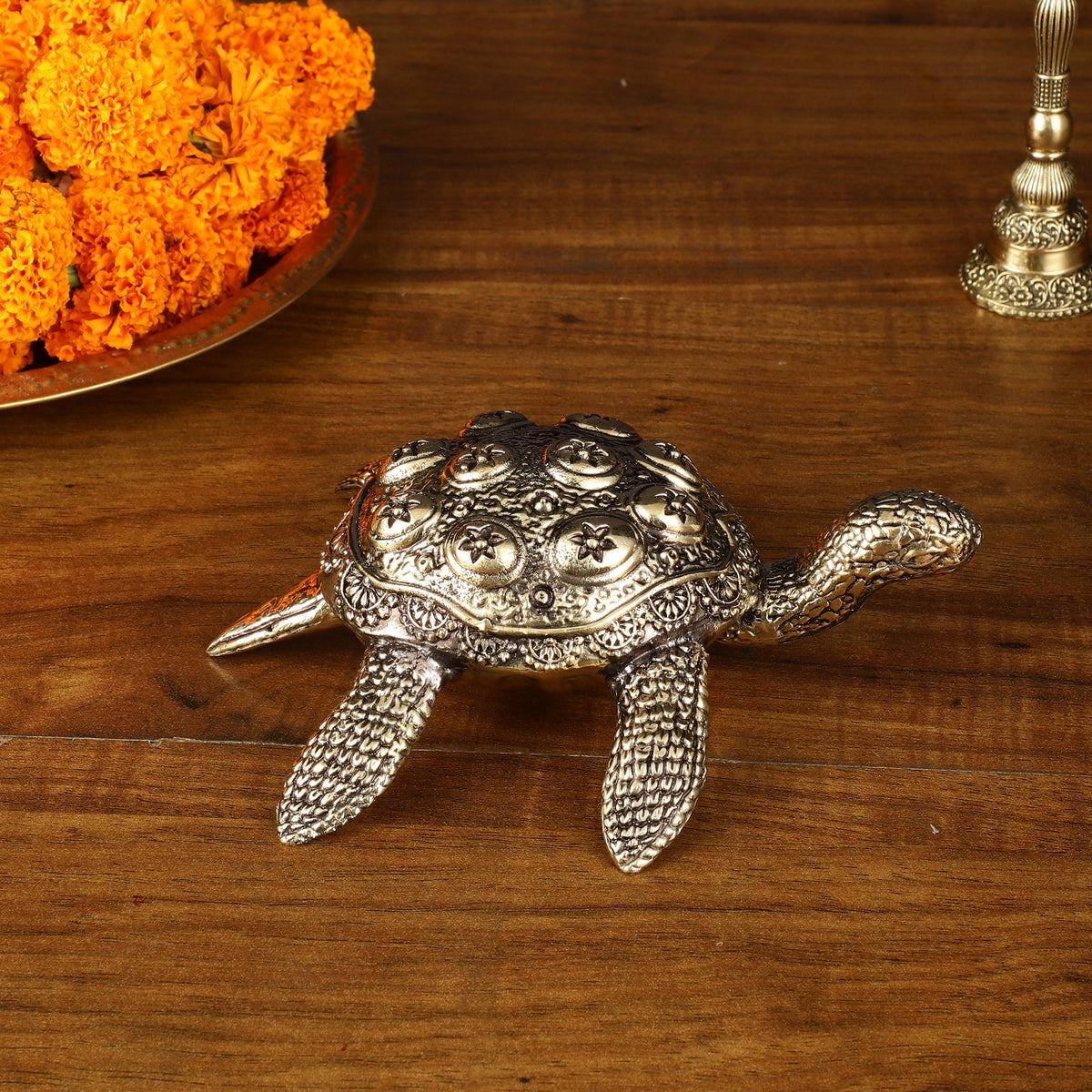 Intricate Superfine Brass Vastu Tortoise Showpiece