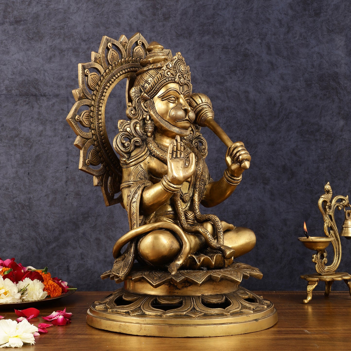 Pure Brass antique finish Lord Hanuman Statue - 18 inch