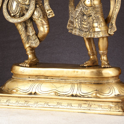Pure Brass Superfine Radha Krishna Idols - 18 inch