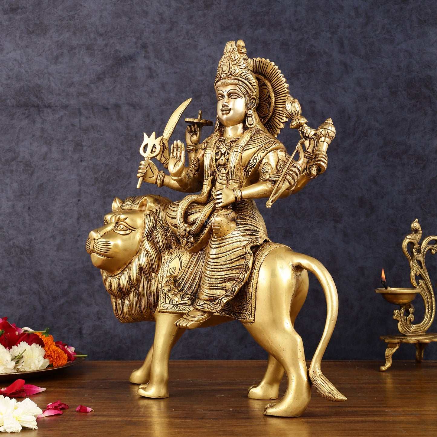 Brass large Durga ma idol 17"