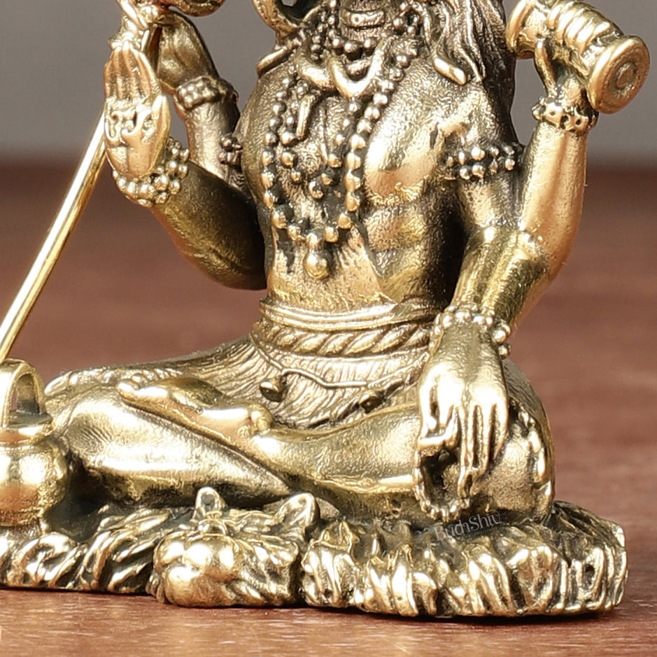 Brass Superfine Intricately Crafted Lord Shiva Idol - 2.5"