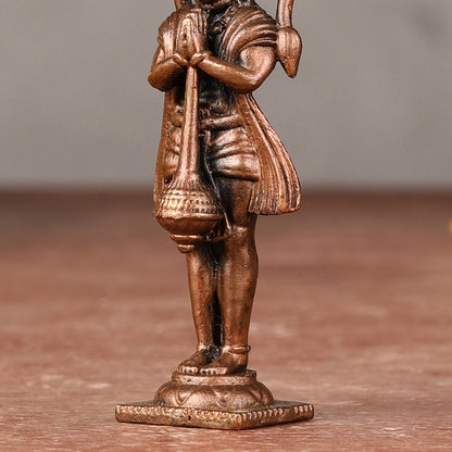 Pure Copper Standing Hanuman Idol - 2.5-inch