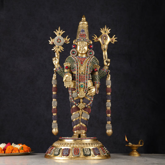 Brass Lord Tirupati Balaji Venkateshwara Swamy idol | 24 inch