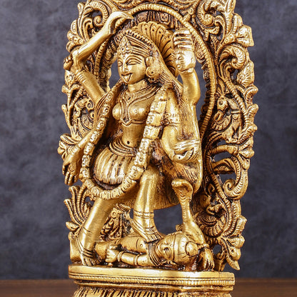 Brass kali mata idol with four arms 8 inch