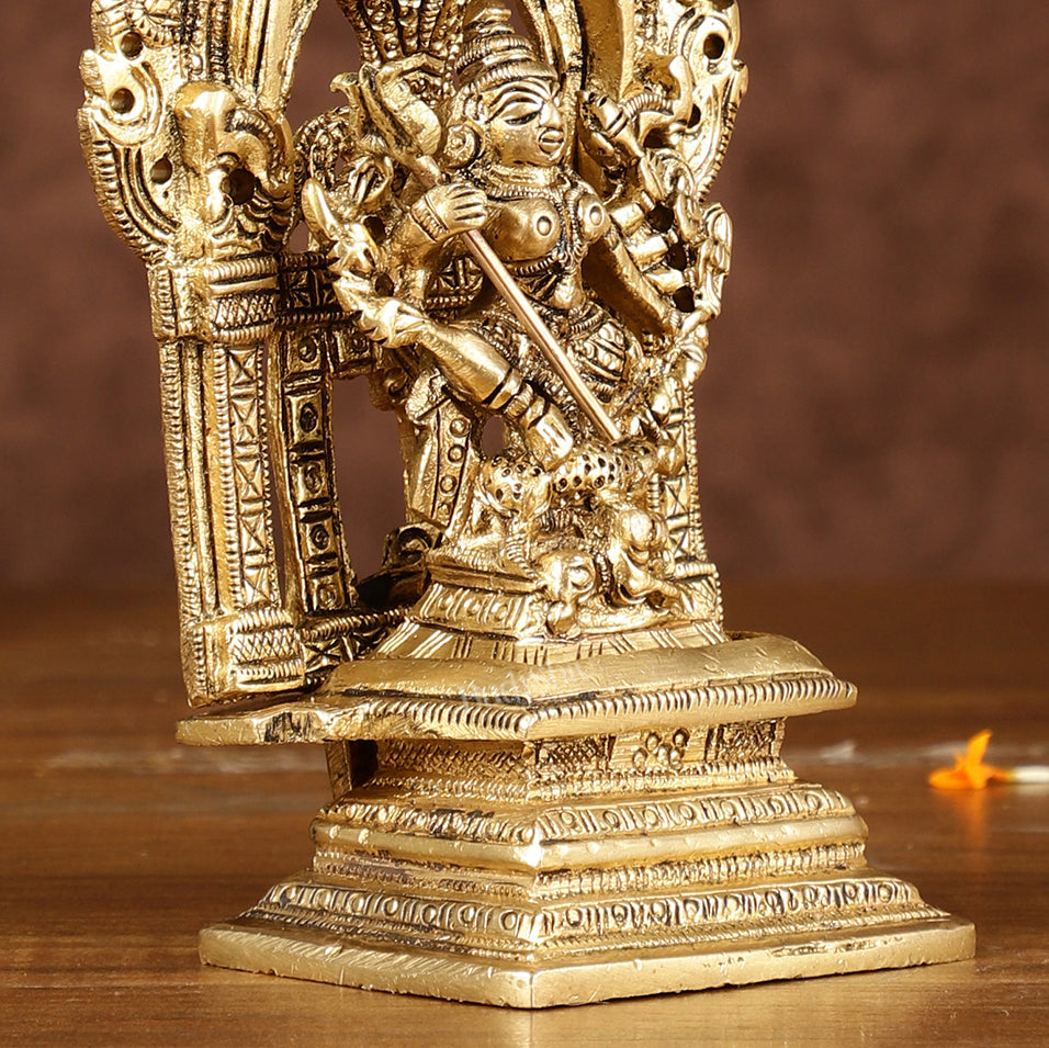 Brass Mahishasur Mardini durga Small Idol | Height: 5.5 inch