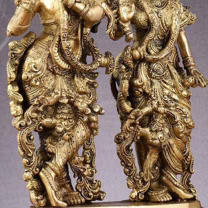 Brass Superfine Radha Krishna together statue 14 inch