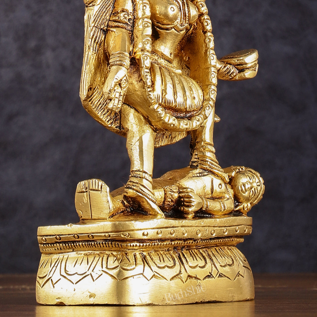 Brass kali mata idol with four arms 7 inch