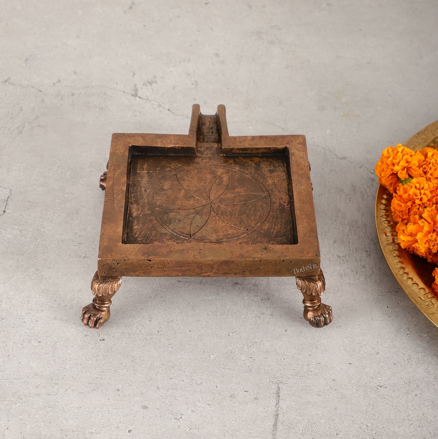 Pure Copper Abhishekam Patra Chowki for Daily Pooja
