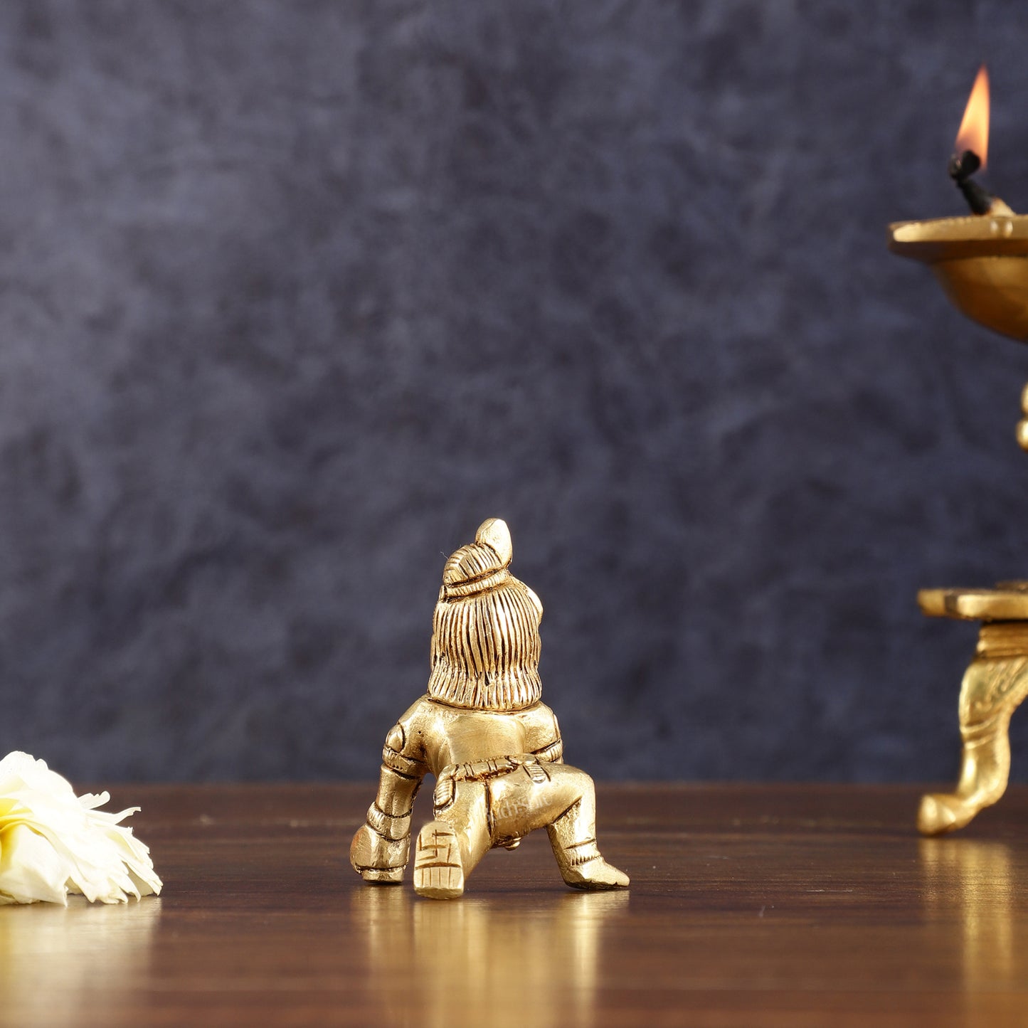 Pure Brass Laddoo Gopal Krishna Baal Krishna Idol - 2"