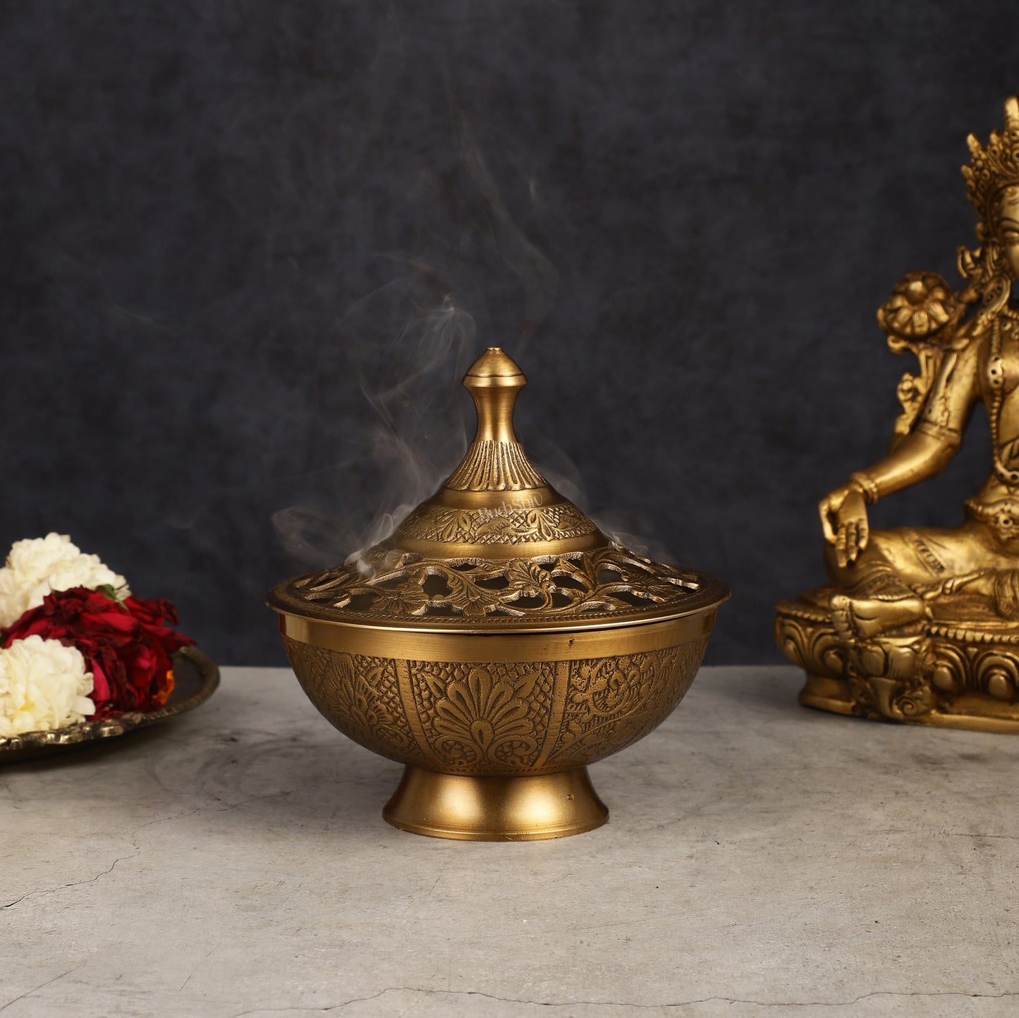 Brass Loban Daan Dhoop Daani 6"