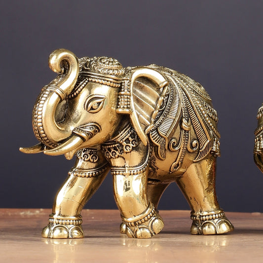 Brass Superfine Elephant Miniature Showpiece 4"