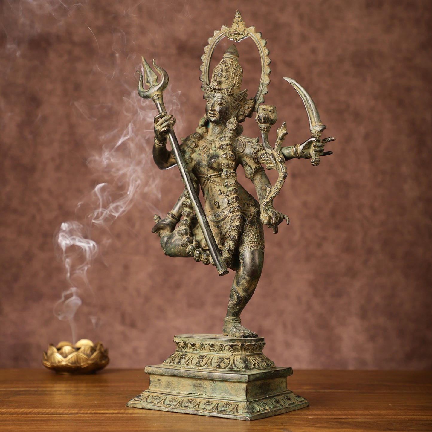 Indonesian Bronze Rare Dancing Mahakali Ma Statue | Height: 16.5 inch