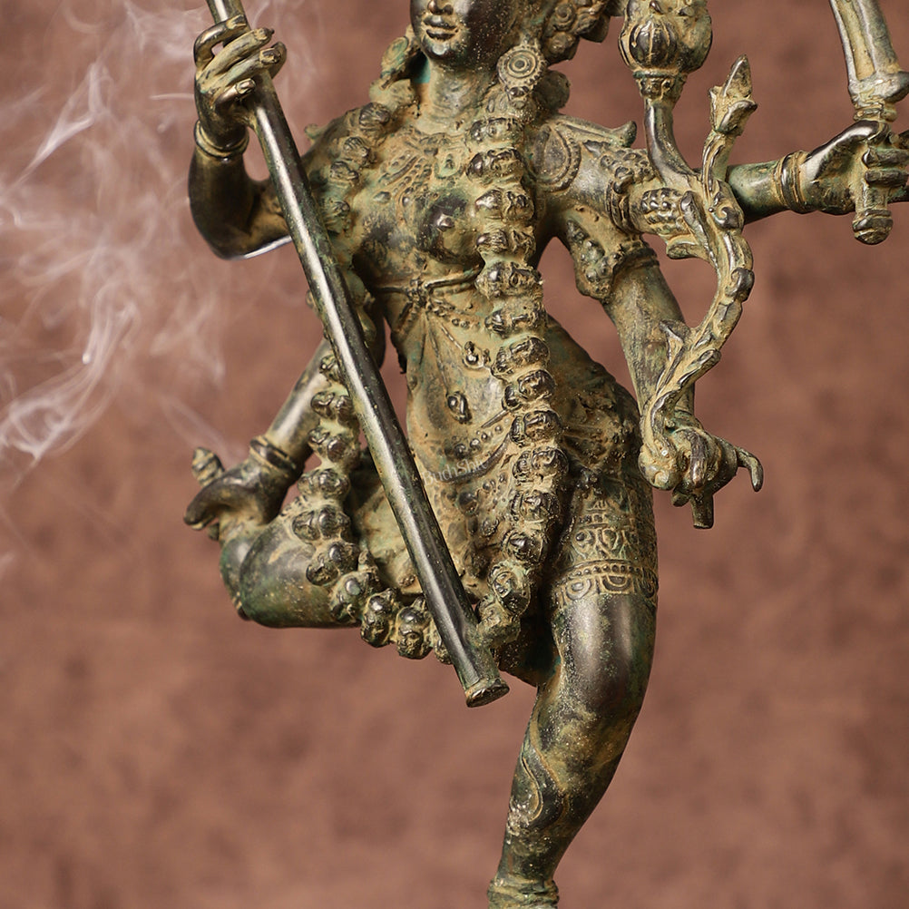 Indonesian Bronze Rare Dancing Mahakali Ma Statue | Height: 16.5 inch