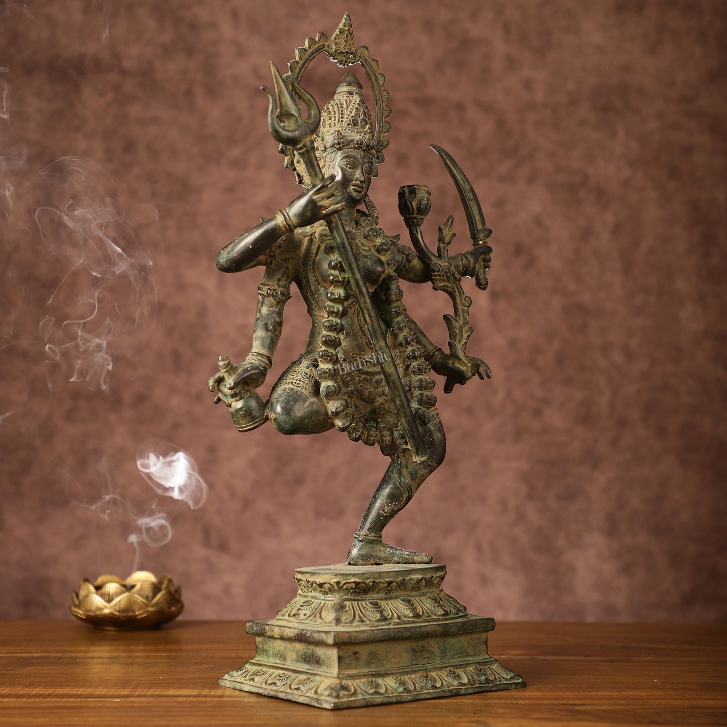 Indonesian Bronze Rare Dancing Mahakali Ma Statue | Height: 16.5 inch