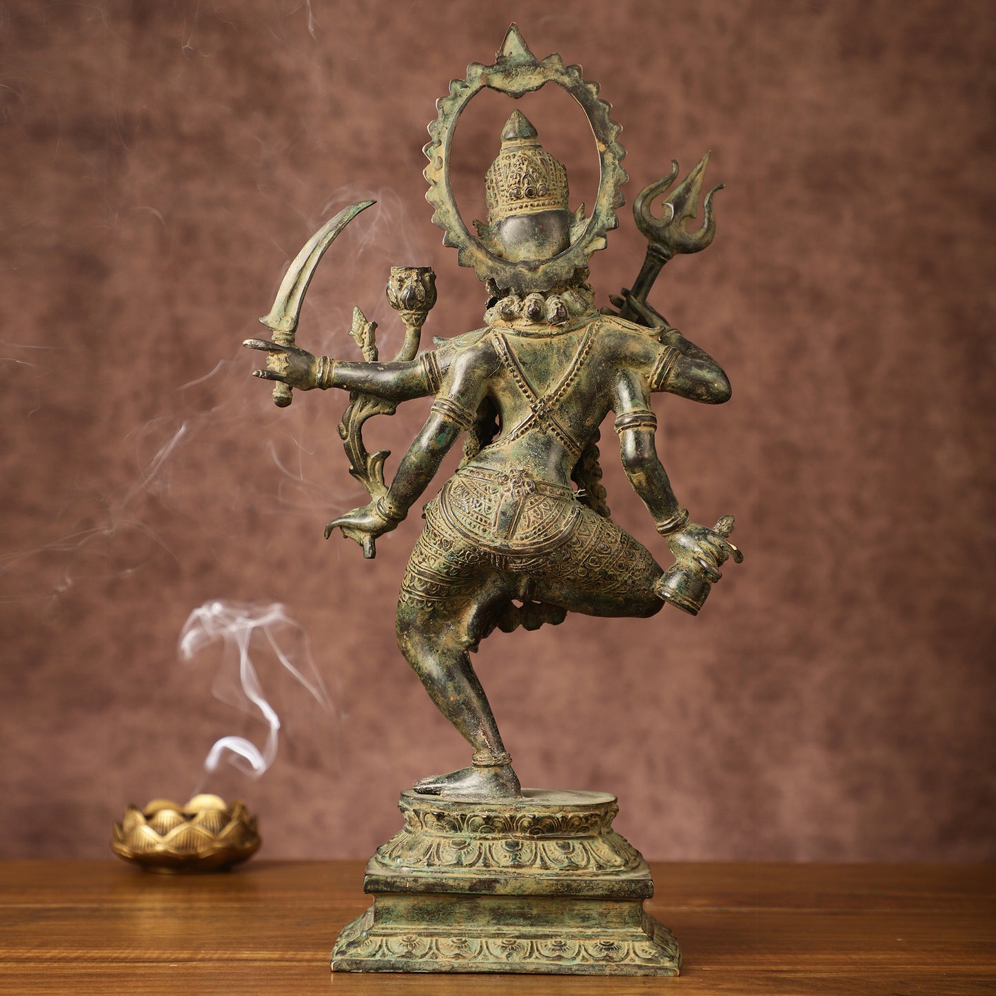 Indonesian Bronze Rare Dancing Mahakali Ma Statue | Height: 16.5 inch