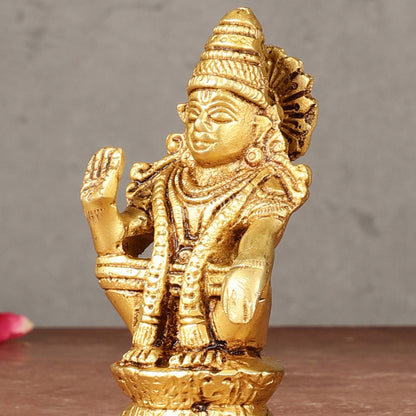 Pure brass small Ayyappa swamy idol 4 inch