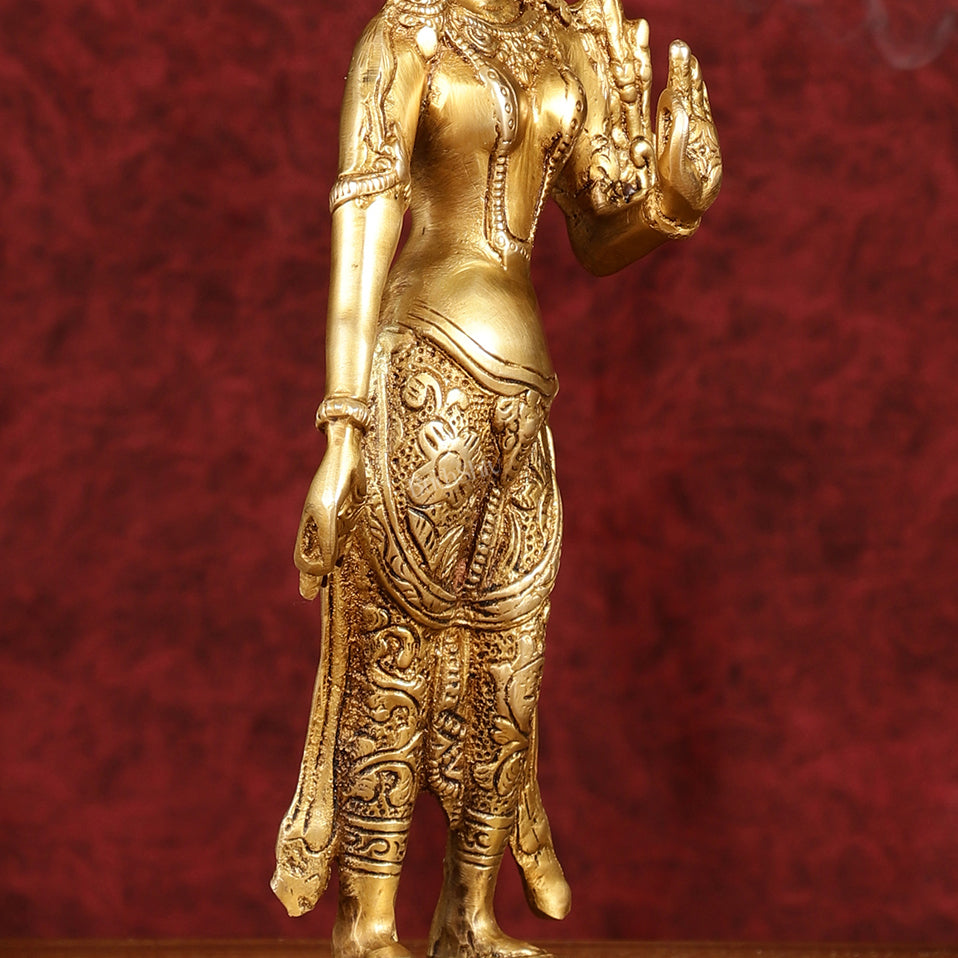 Graceful Brass Standing Tara Devi Idol 12 inch