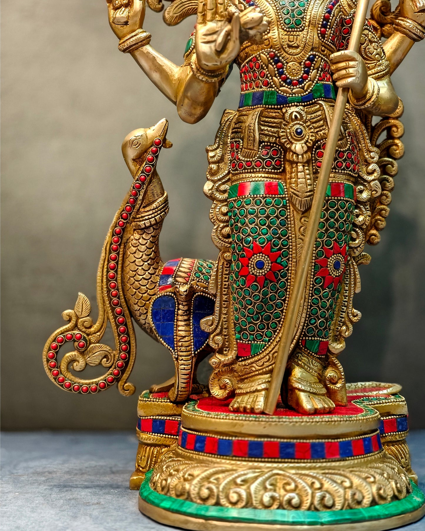 Brass Kartikeya Lord Murugun Statue 20"