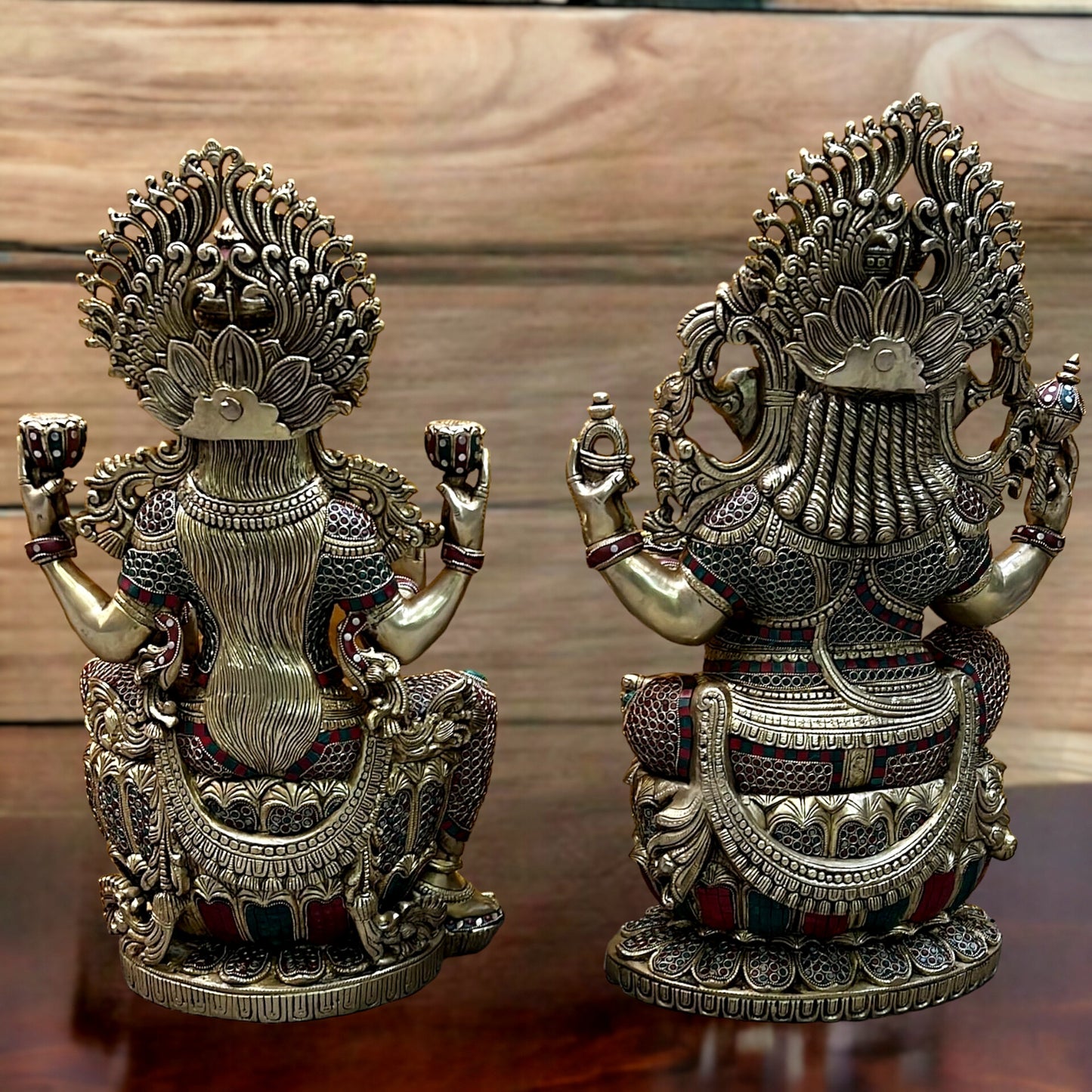 Brass Ganesha Lakshmi Large idols 26"