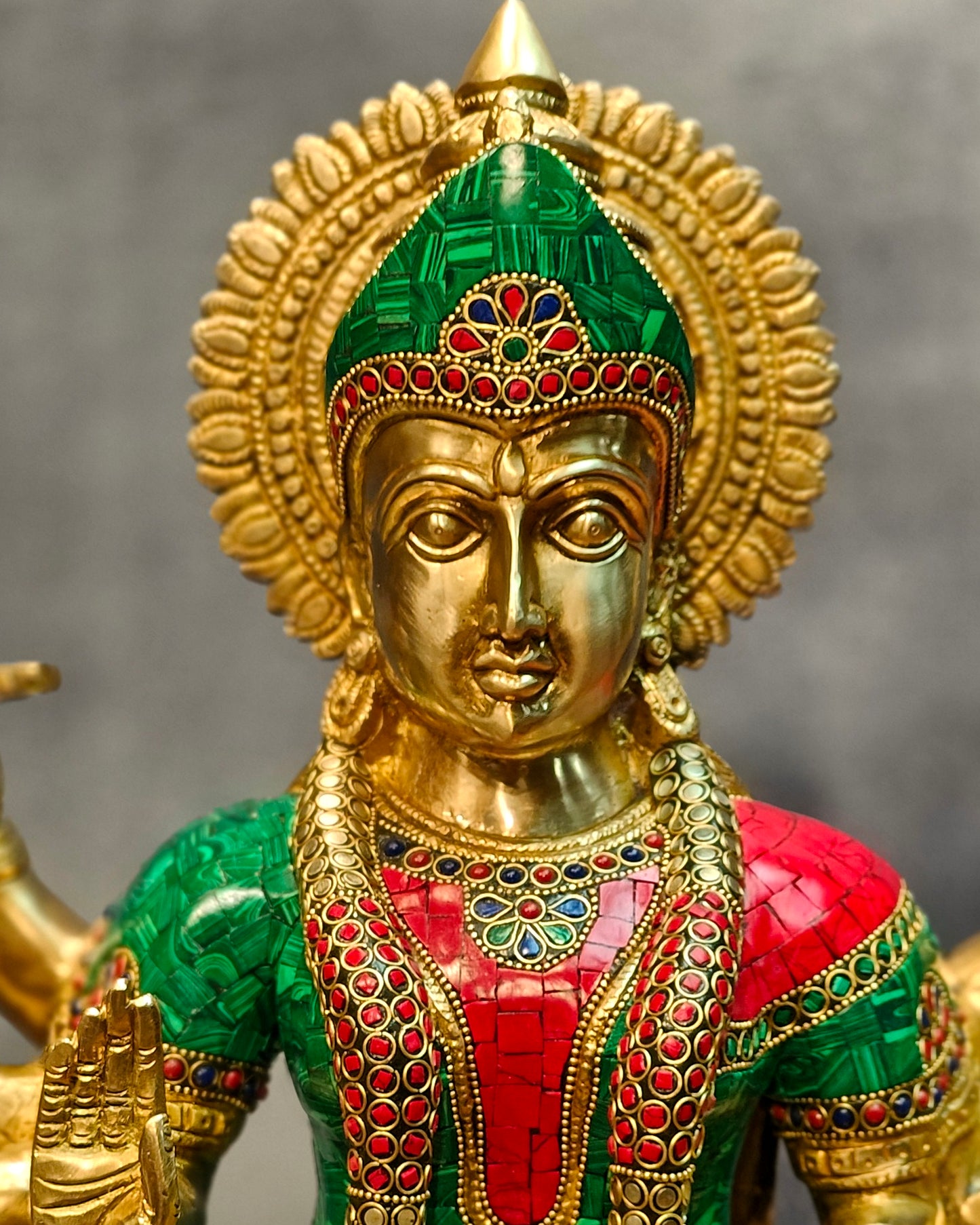 Durga Superfine Brass Statue 24" with stonework