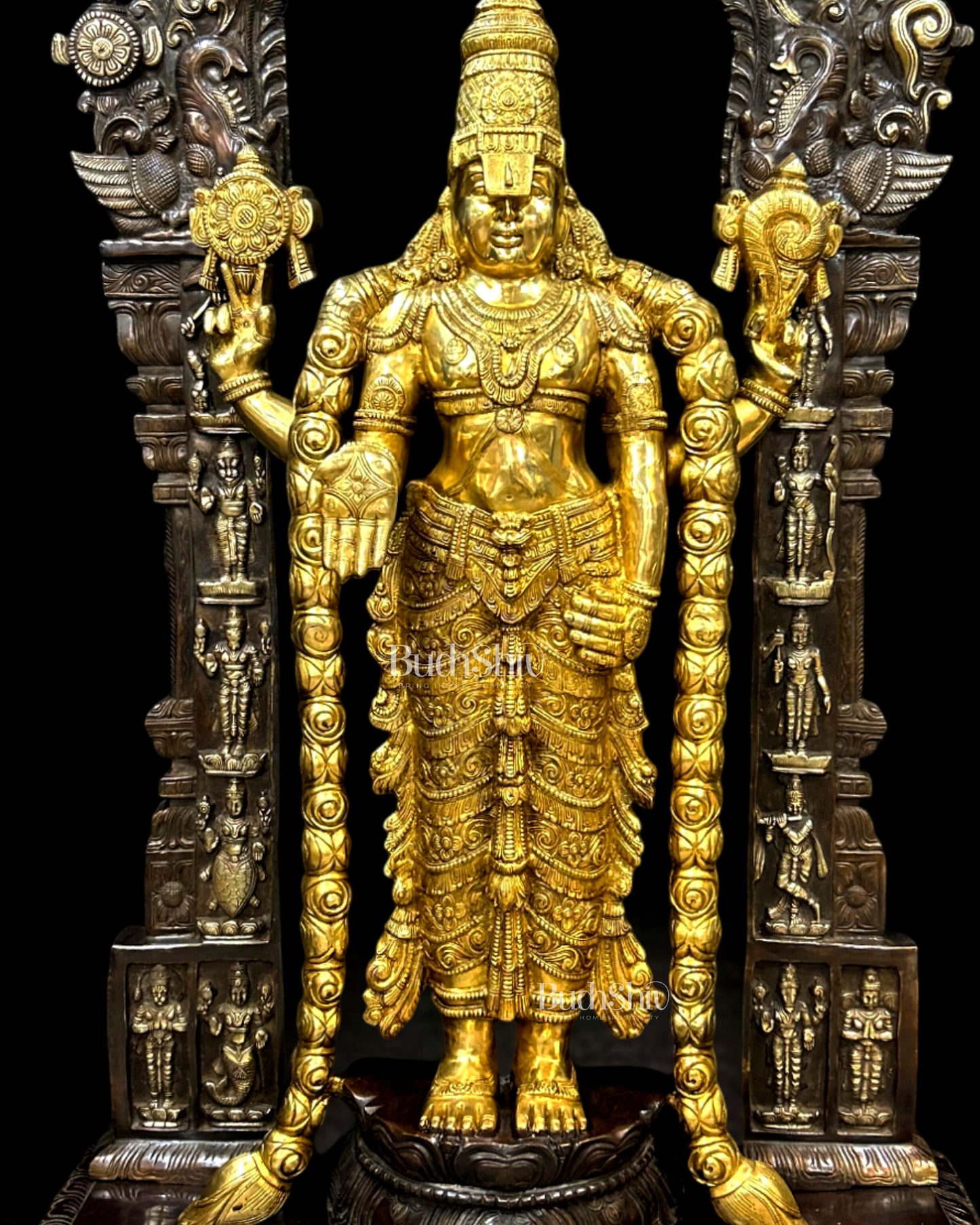 Brass Tirupati Balaji Lord Venkateshwara Statue 86"