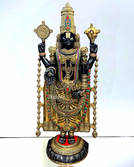 Brass Superfine Tirupati Balaji 6 Feet Statue - Lord Venkateshwara Large Statue