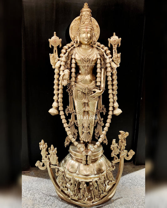 Bronze Vishnu Statue with Dashavatar 35"
