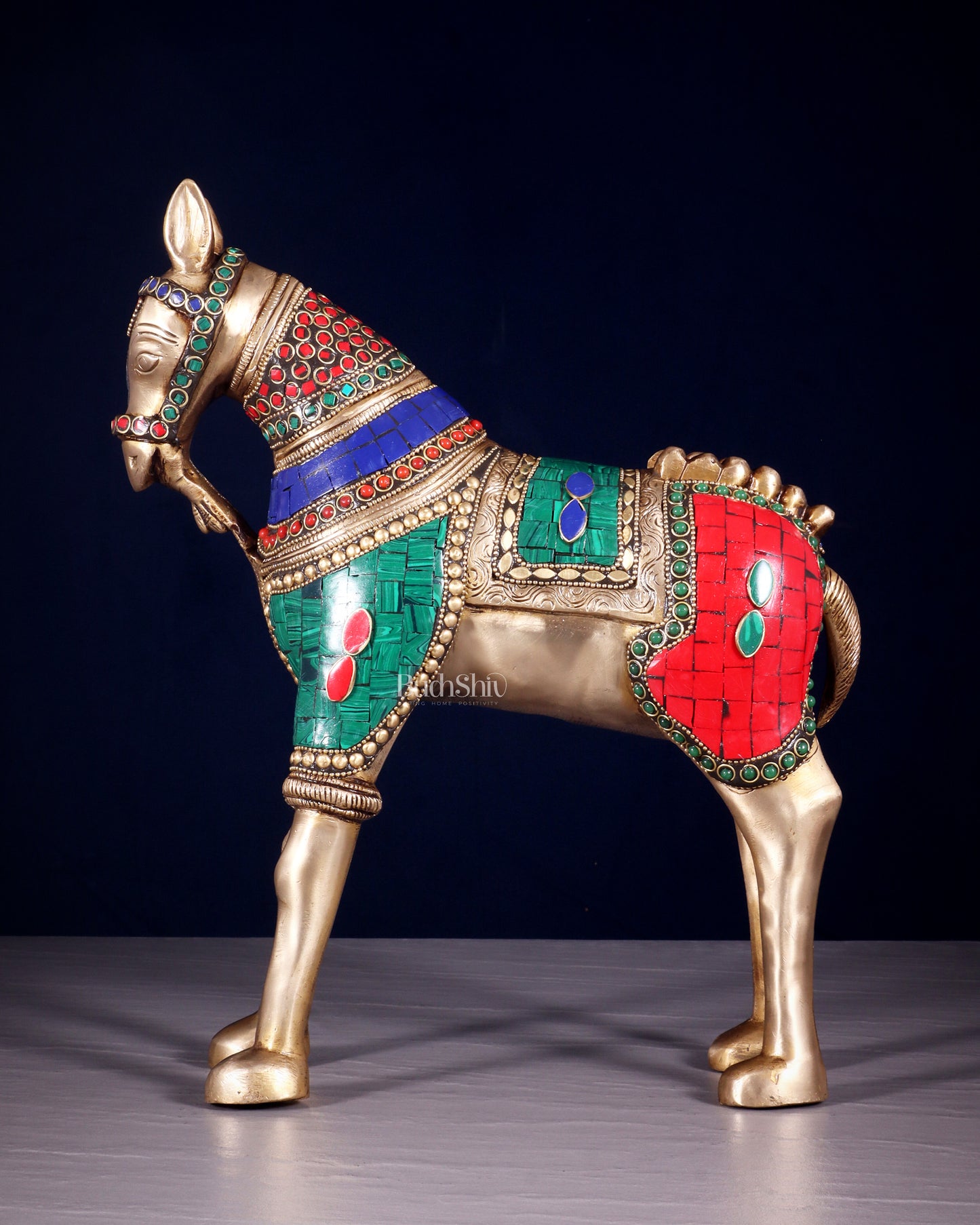 Pure Brass Unique Horse Statue Showpiece 12.6"
