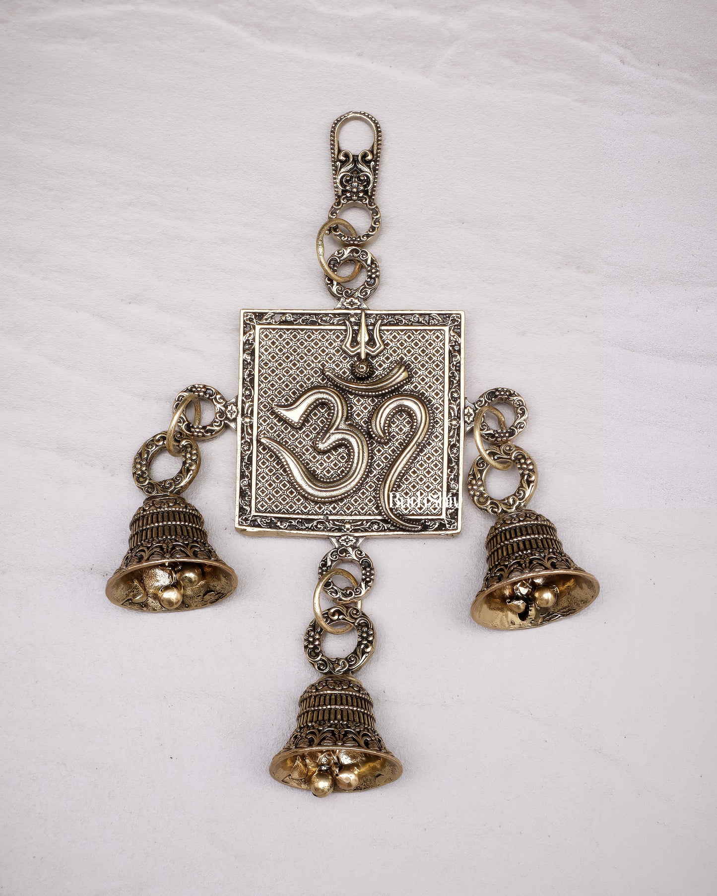 Pure Brass Small Om Wall Hanging - Lightweight 6.5"