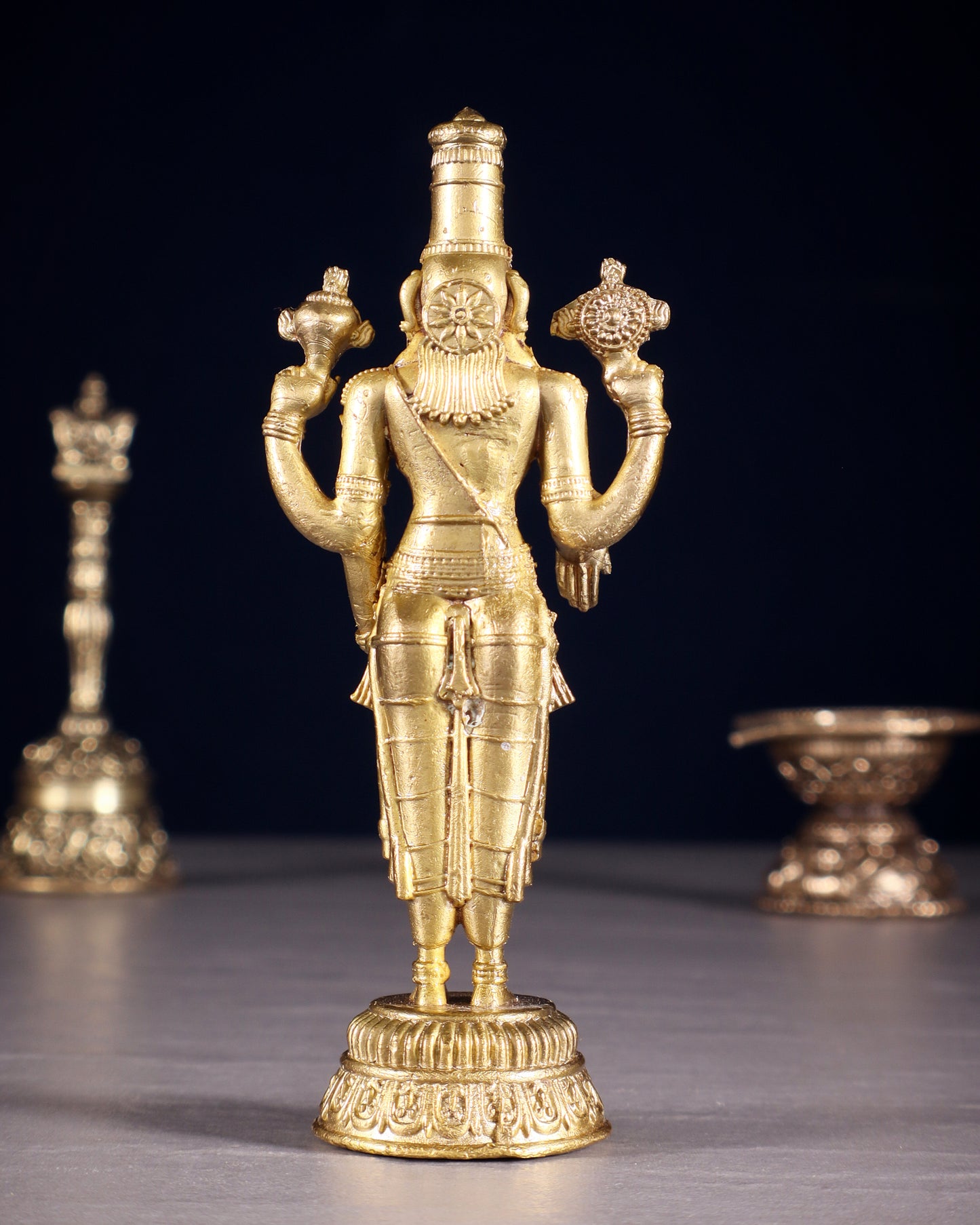 Pure Bronze Panchaloha Tirupati Balaji (Perumal) Idol – 4.5"