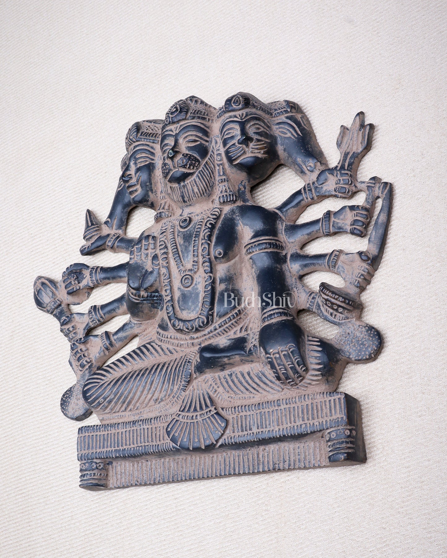 Panchmukhi Hanuman Brass Wall Hanging | Auspicious & Ward off Evil | 8"