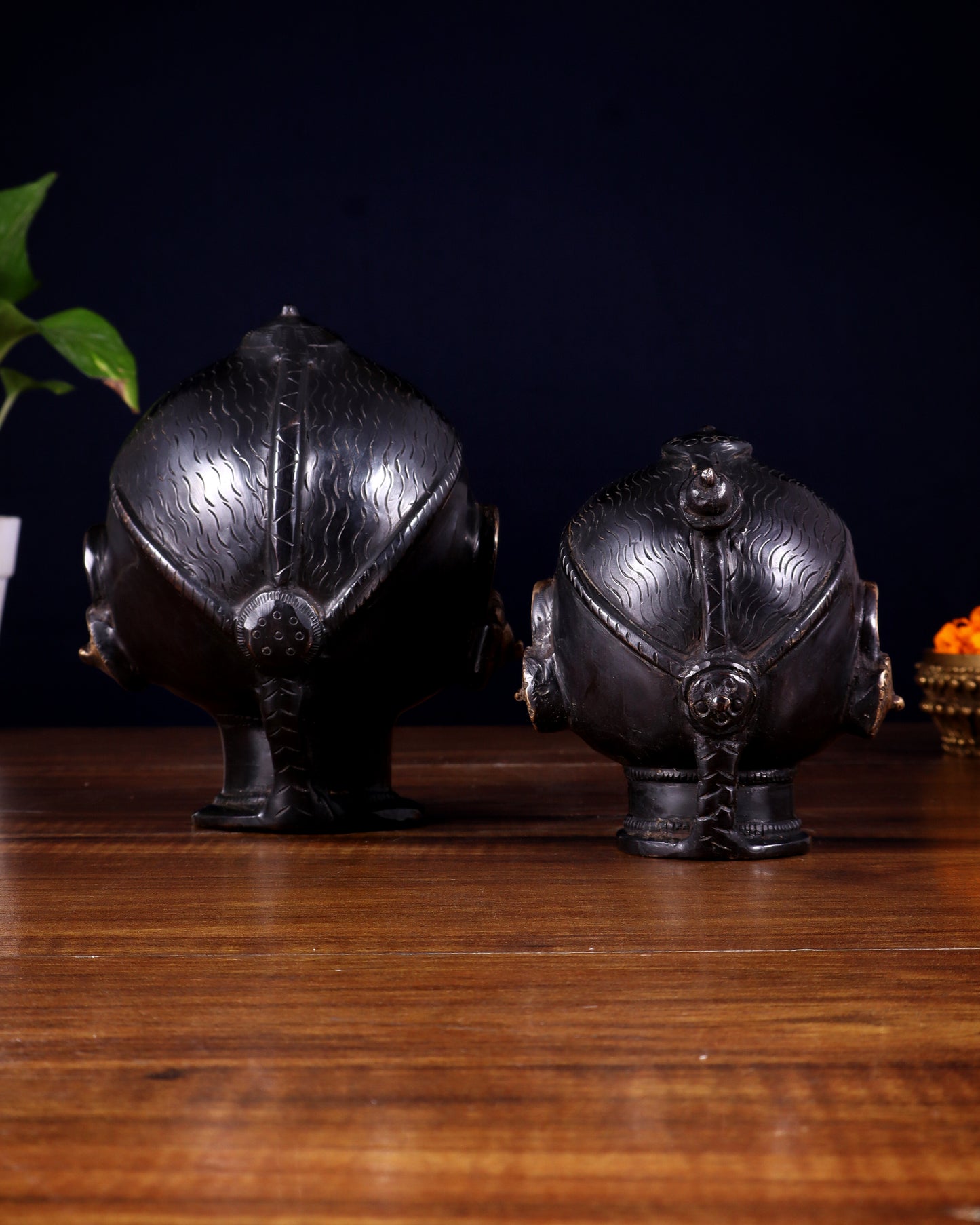 Pure Brass Gauri Face Pair – Vintage Finish