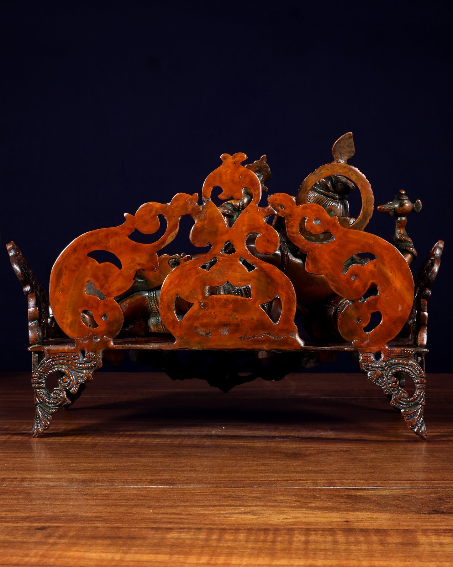 Vintage Brass Resting Ganesha Statue 14"