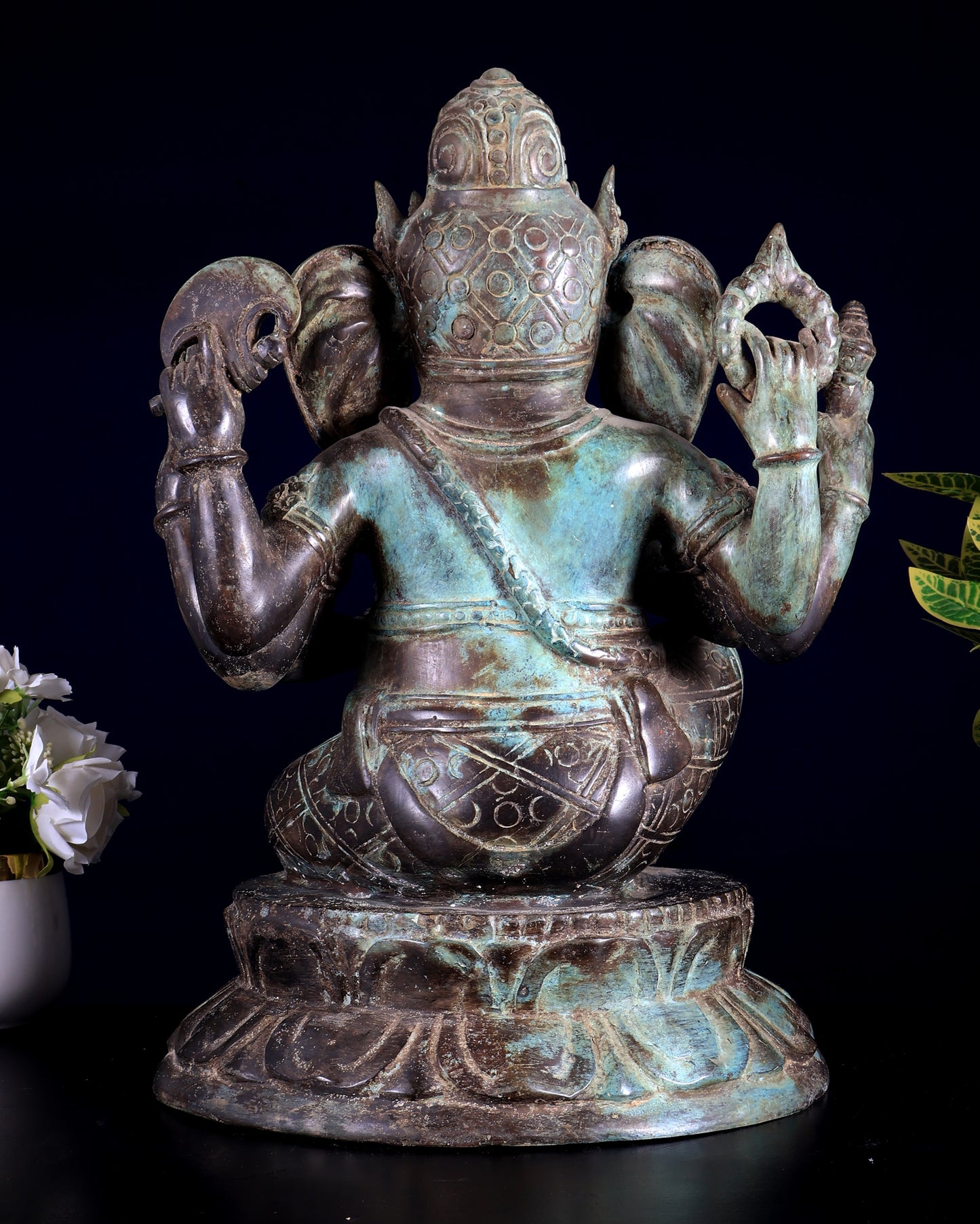 Bronze Ganesha Statue | Lost Wax Sculpture | 17"