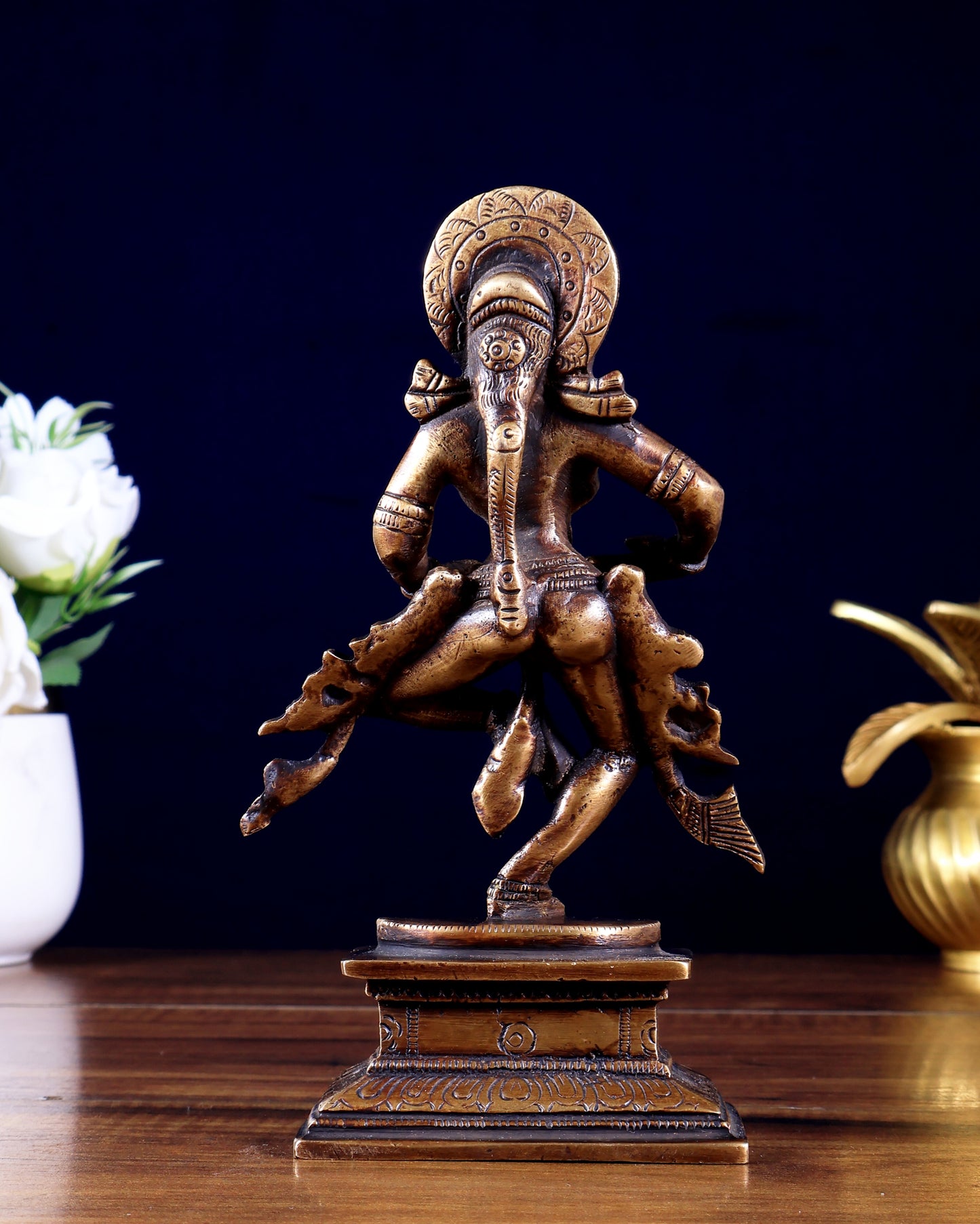 Pure Brass Kathakali Dancing Lady – Traditional Indian Dancer Showpiece 7 inch