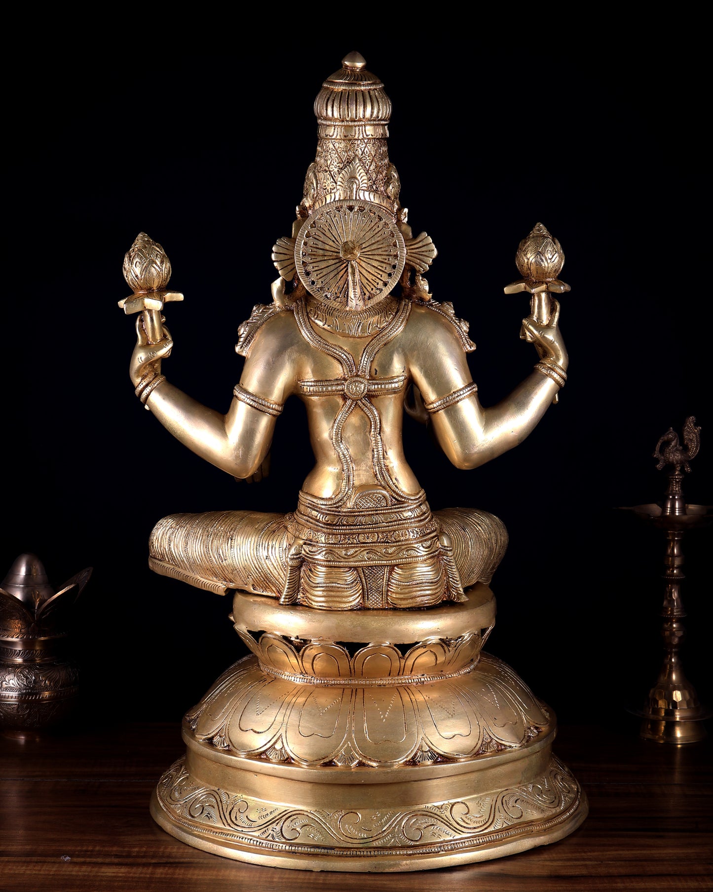 Pure Brass Goddess Lakshmi Superfine large Statue 24"