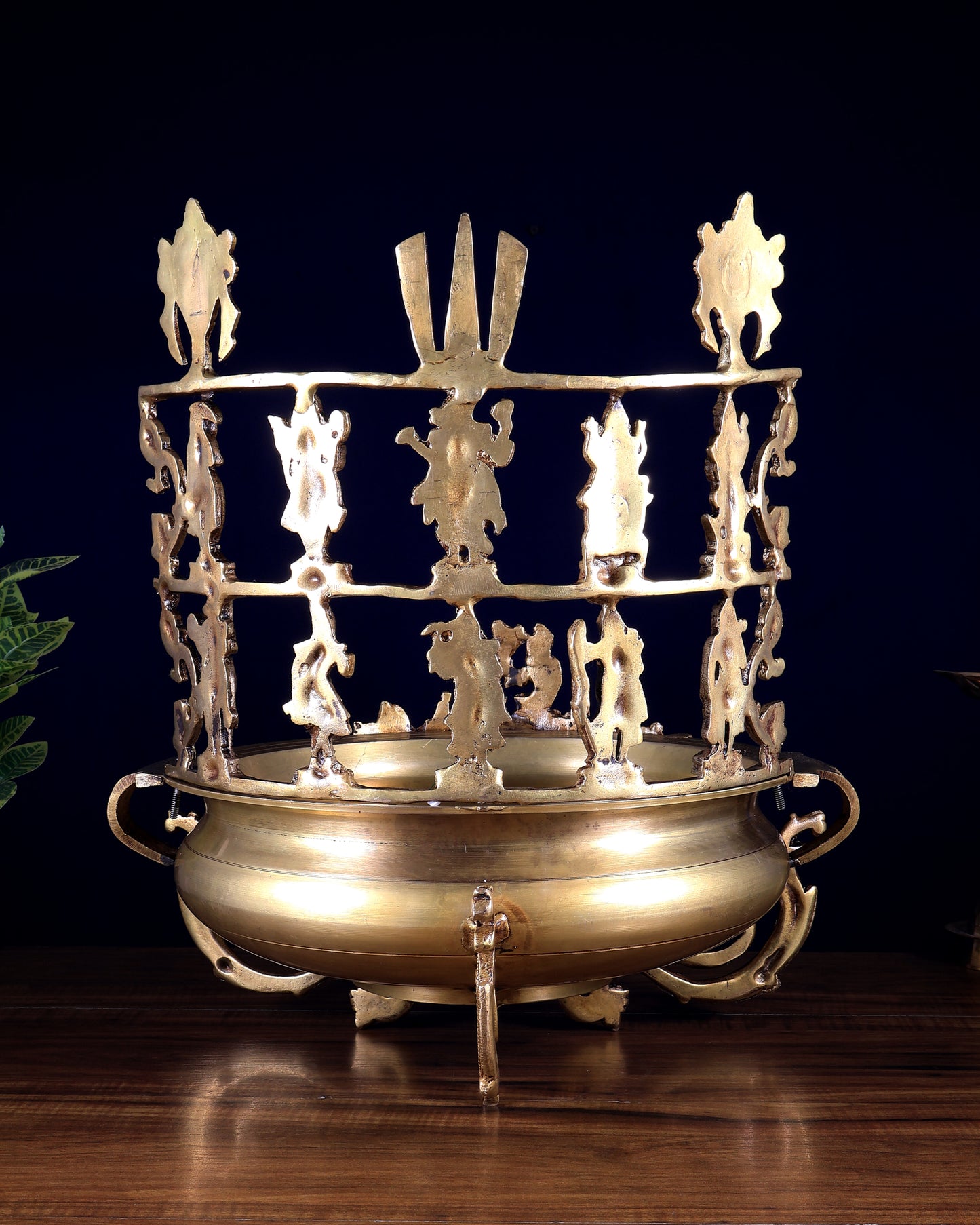 Pure Brass Large Dashavatar Urli – Majestic Traditional Decor for Homes & Ceremonies