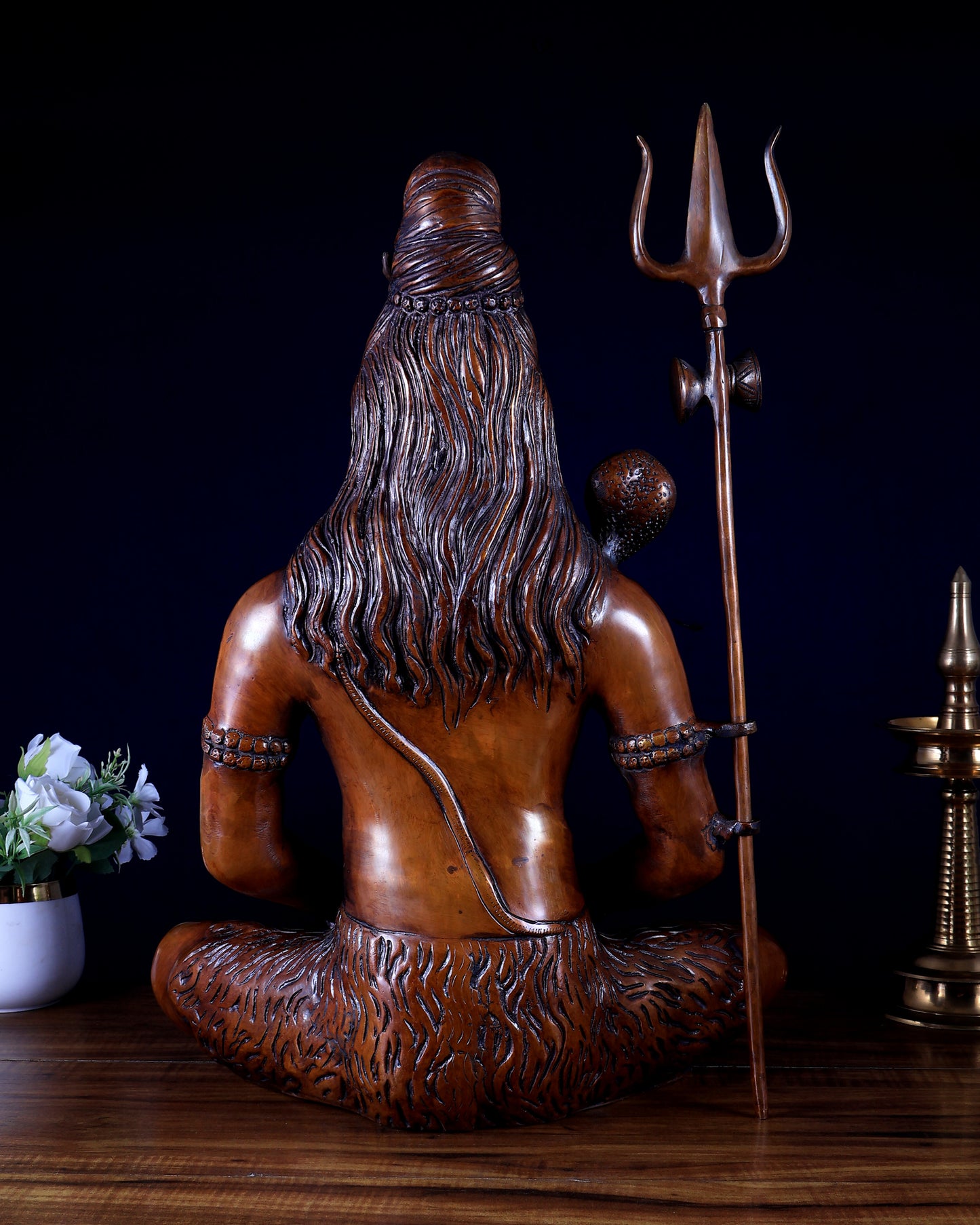 Vintage Brass Lord Shiva Statue | 20" Height