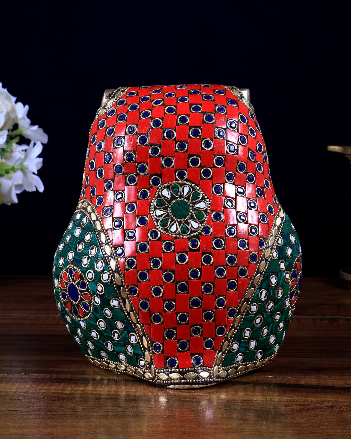 Brass Large Owl Statue – 7" x 6" x 5" | Feng Shui & Vastu Approved with stonework